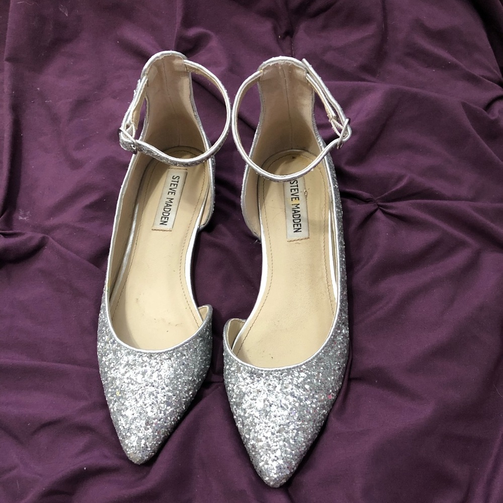 Steve Madden glitter flats worn twice!